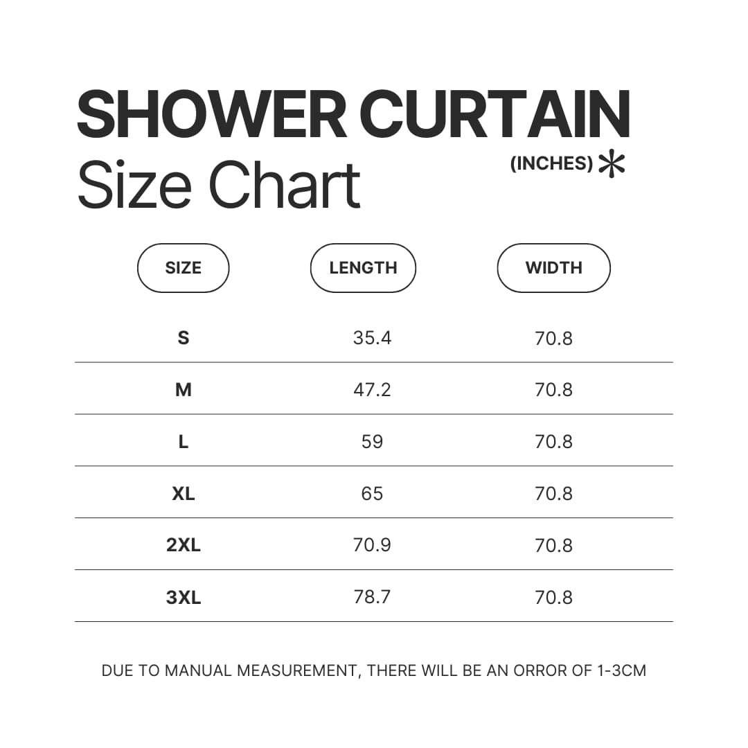 Shower Curtain Size Chart - Bleach UK Shop