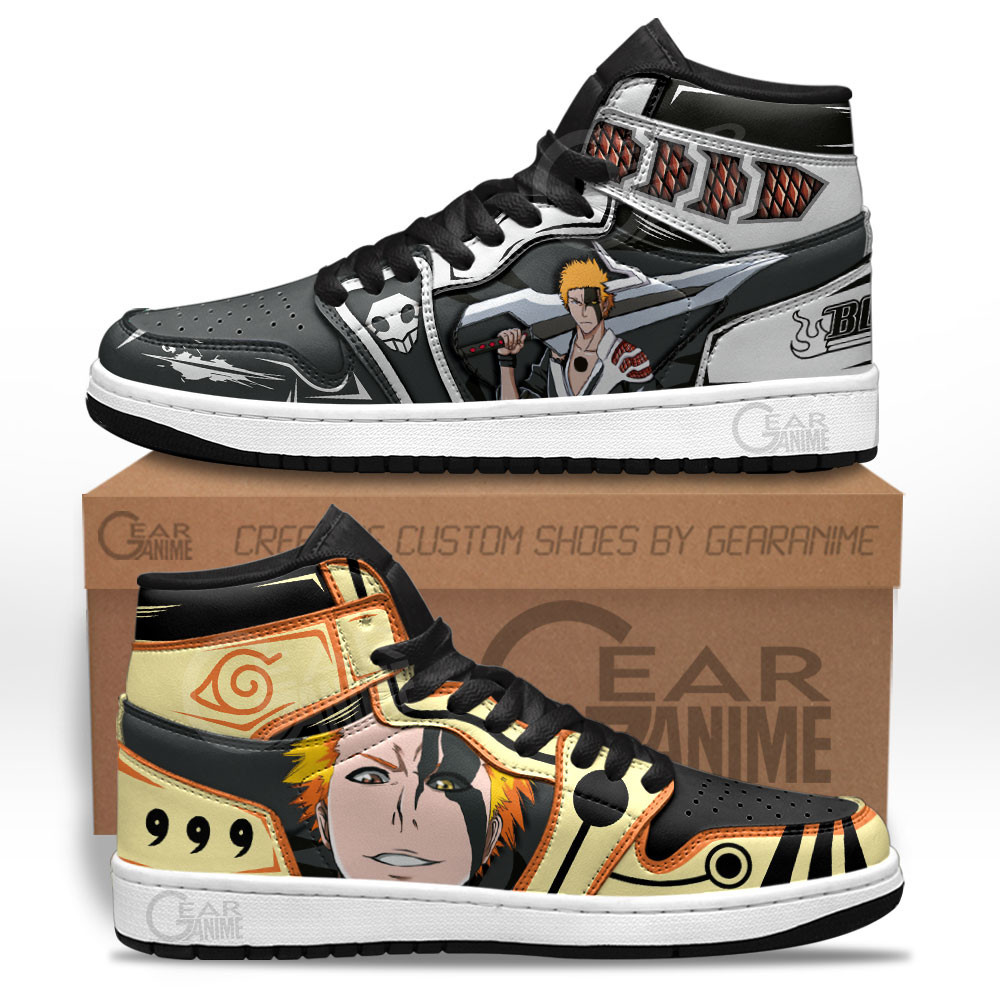 Ichigo Kurosaki and Nrt Uzumaki Bijuu J1 Sneakers