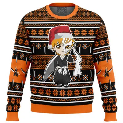 Ichigo Kurosaki Bleach Ugly Christmas Sweater FRONT 400x400 1 - Bleach UK Shop